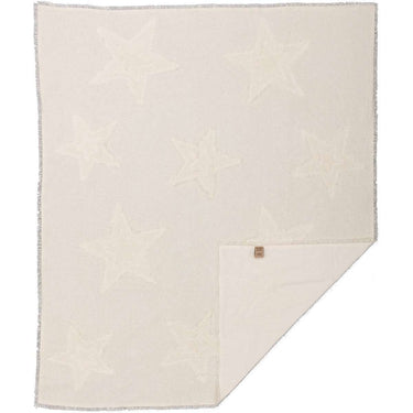Burlap Antique White Star Woven Throw 60